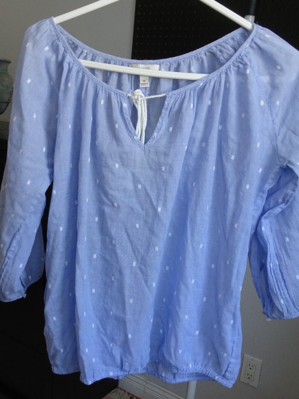 J Crew womens top size XS peasant light blue